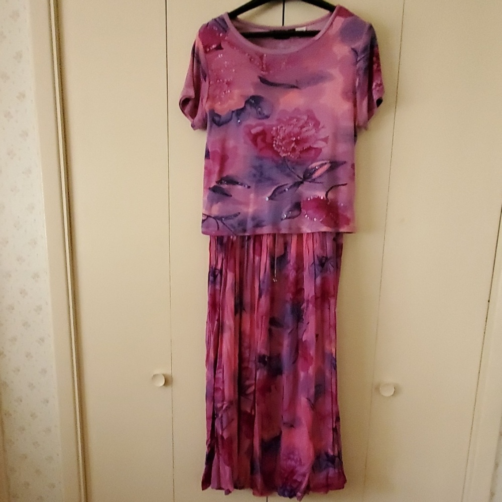 2 piece skirt and sequined decorative top.